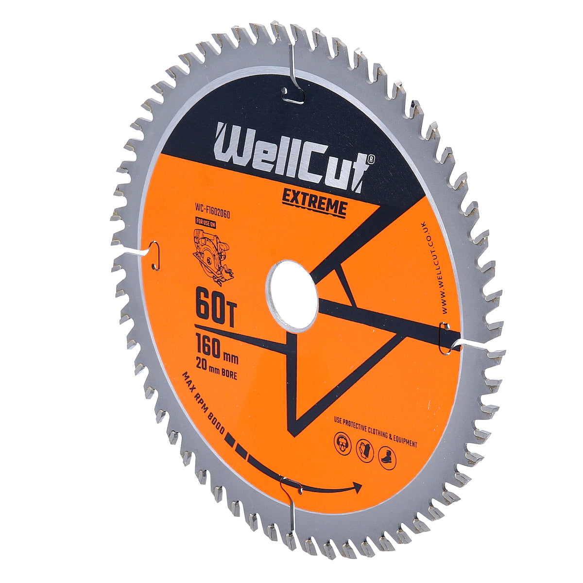 Circular saw blade, 160x20mm 60 teeth WellCut WC-F1602060