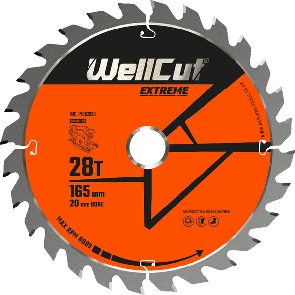 Diskinio pjūklo diskas, 165x20mm 28 dantų WellCut WC-P1652028