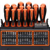 Set of screwdrivers and their bits with wall holder 114 pieces, WellCut WC-SDB114S