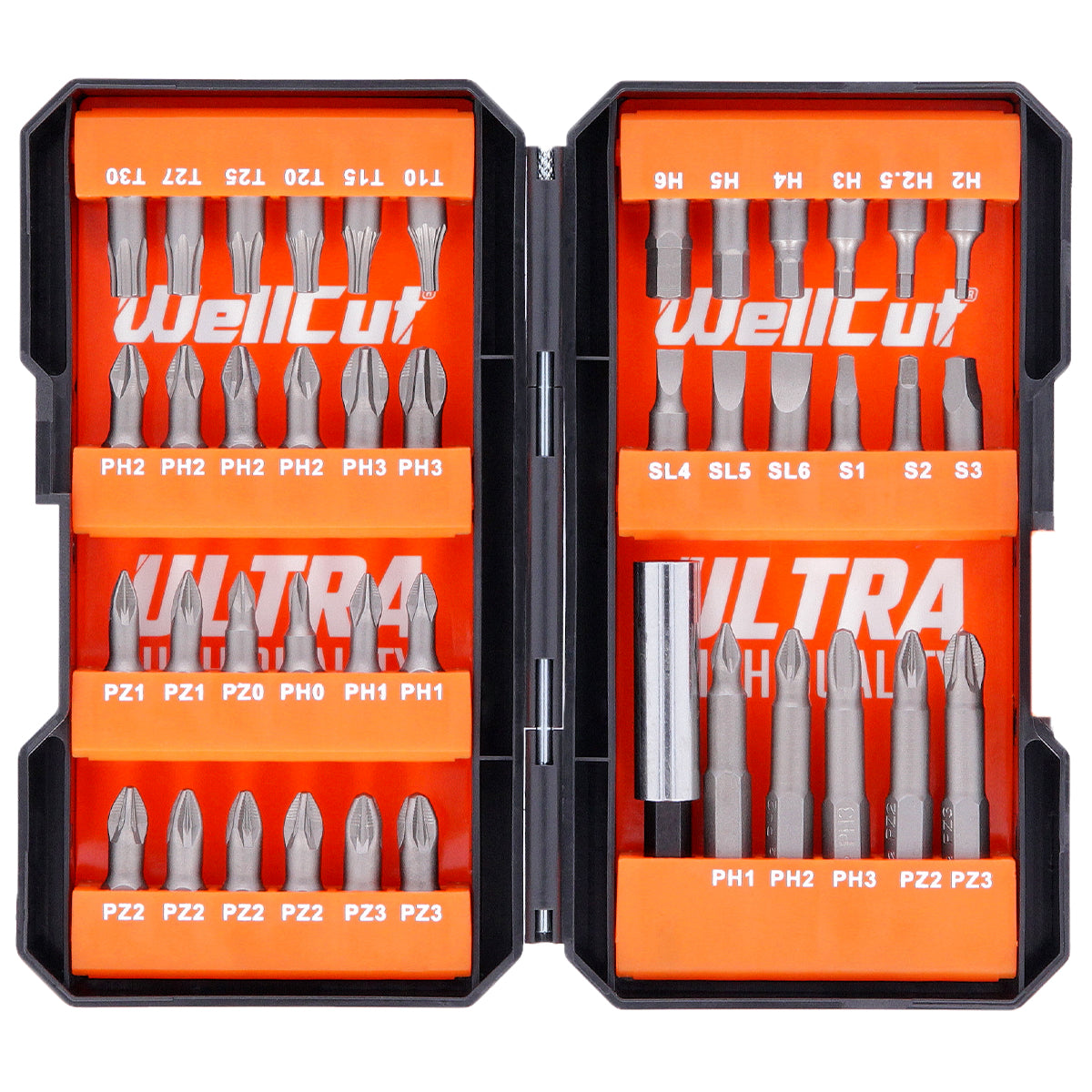 Screwdriver bit set 42 pieces WellCut WC-SDB42U