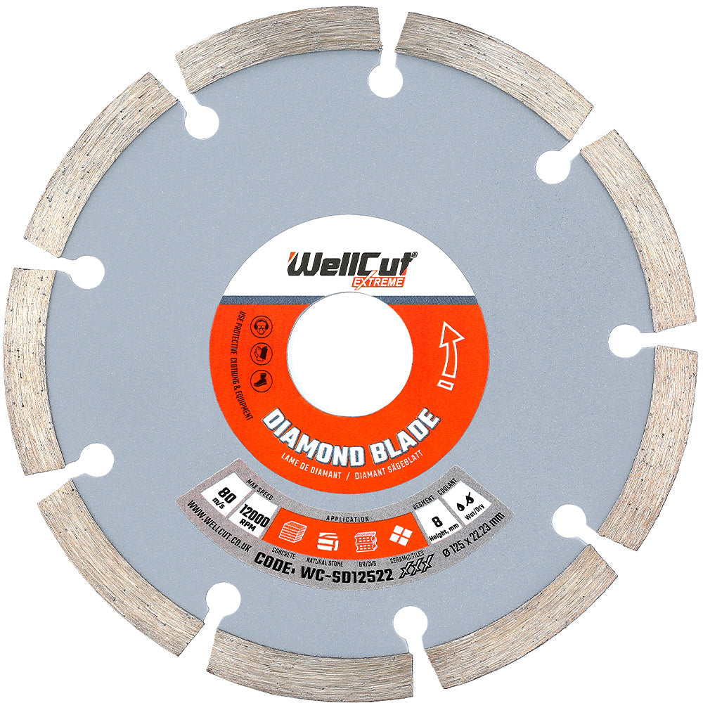 Diamond disc, 125x22.23mm WellCut WC-SD12522