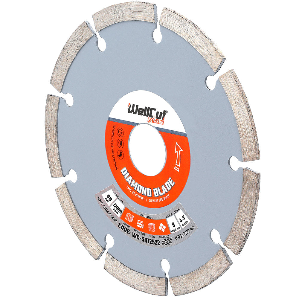 Diamond disc, 125x22.23mm WellCut WC-SD12522