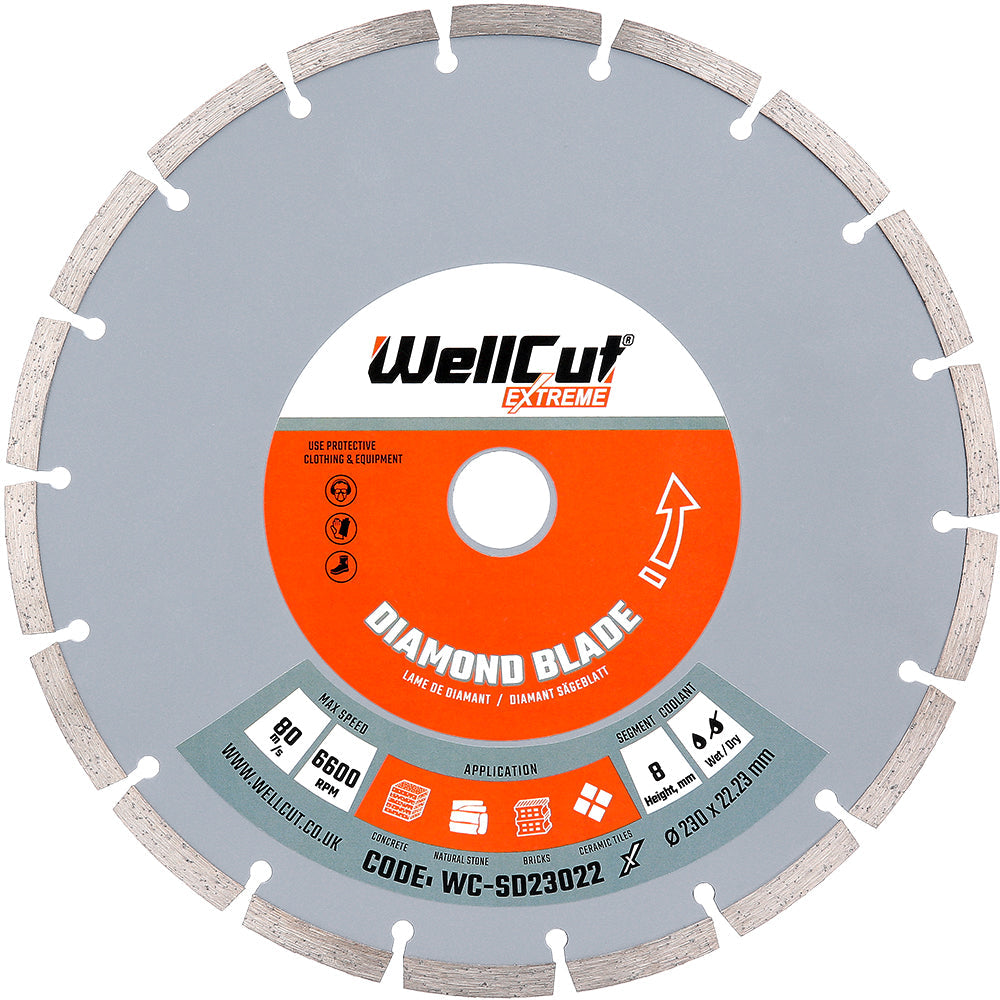 Diamond disc 230x22mm WellCut WC-SD23022