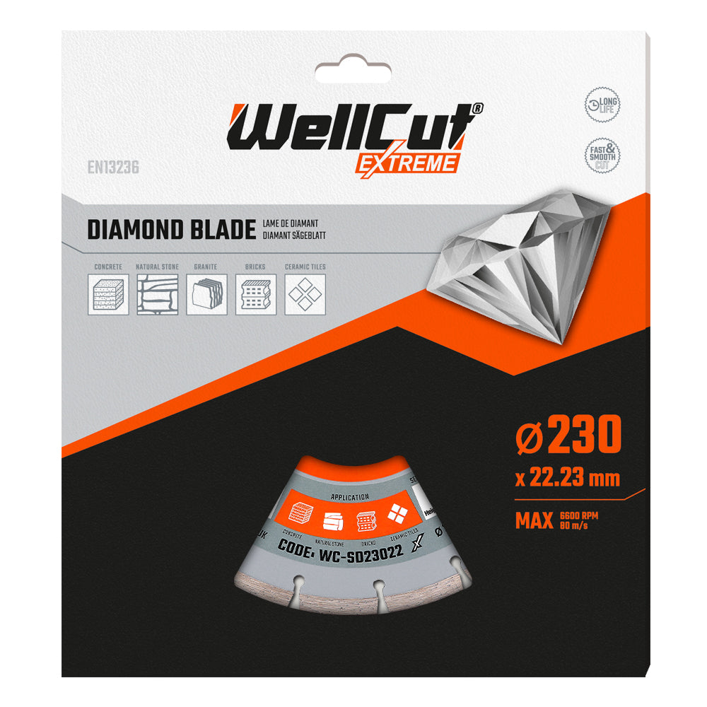 Diamond disc 230x22mm WellCut WC-SD23022