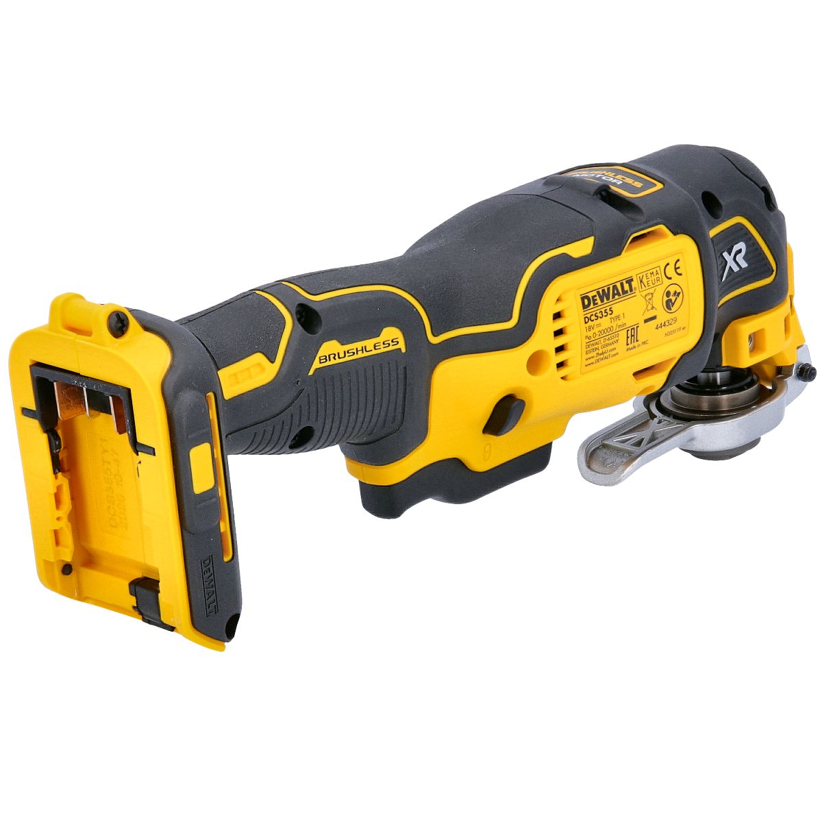 DeWalt akumuliatorinis multifunkcinis įrankis  DCS355N 18V + pjovimo, šveitimo antgaliai