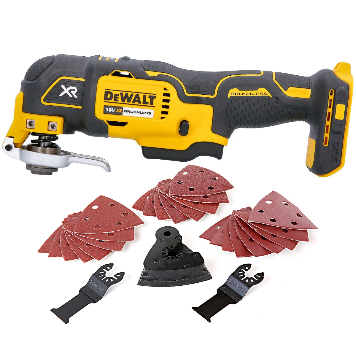 DeWalt cordless multi-functional tool DCS355N 18V + cutting, scrubbing tips 