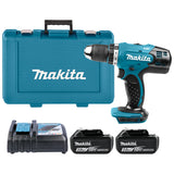 Makita DDF453RFE 18V LXT Cordless 2 Speed ​​Drill Driver With 2 x 3.0Ah Batteries, Charger &amp; Case 