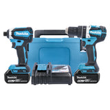 Makita DLX2180TJ 18V Cordless Brushless Combi Drill &amp; Impact Driver Twin Pack With 2 x 5.0Ah Batteries, Charger &amp; Case 