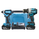 Makita DLX2507TJ 18V LXT Cordless Brushless Combi Drill &amp; Impact Driver Twin Pack With 2 x 5.0Ah Batteries, Charger &amp; Case 