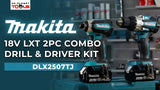 Makita DLX2507TJ 18V LXT Cordless Brushless Combi Drill &amp; Impact Driver Twin Pack With 2 x 5.0Ah Batteries, Charger &amp; Case 