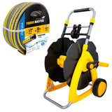 Hose reel stand with telescopic handle with 30m of reinforced hose Tough Master TM-HRT60