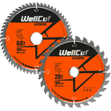 Circular saw blade set 160x20mm 28 and 60 teeth WellCut TCT Extreme