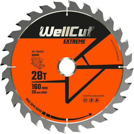 Circular saw blade set 28,48 and 60 teeth 160 x20mm WellCut® TCT Extreme