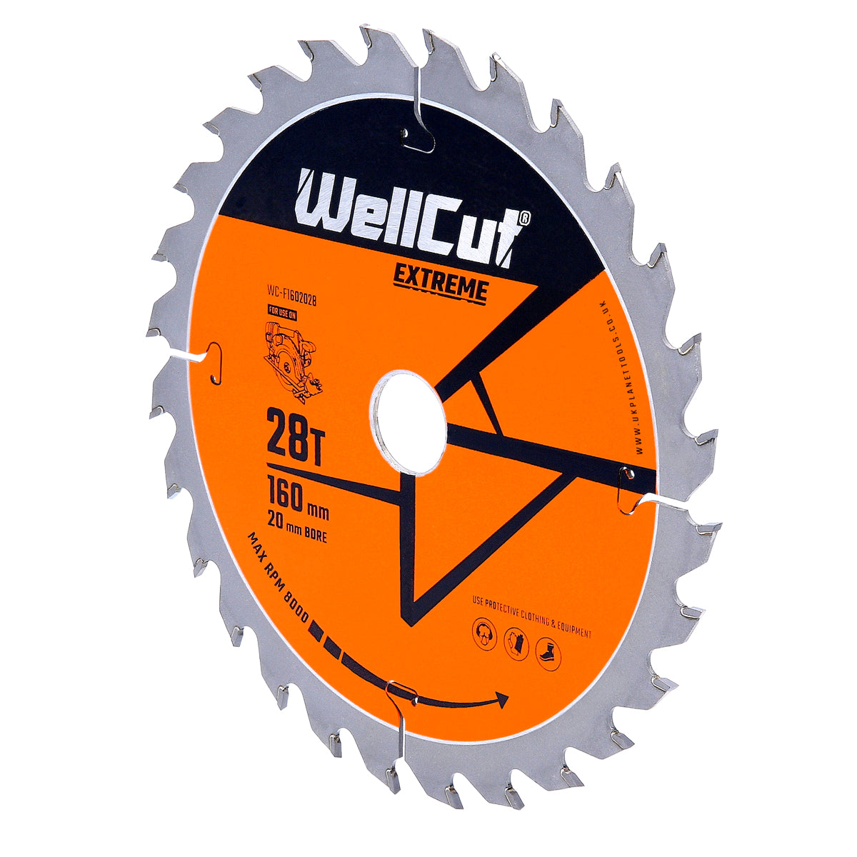 Circular saw blade set 160x20mm 28 and 60 teeth WellCut TCT Extreme