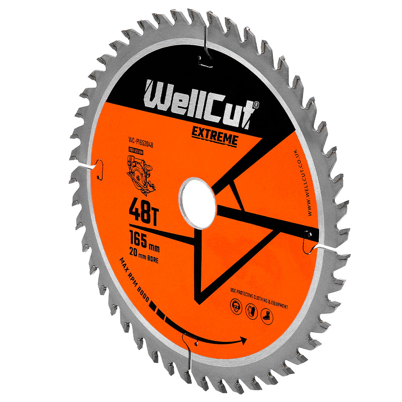 Diskinio pjūklo diskai, 3vnt 165x20mm 48 dantų WellCut WC-P1652048
