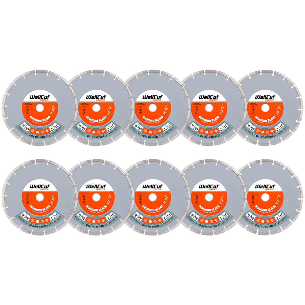 Diamond disc, 10pcs 230x22.23mm WellCut WC-SD23022