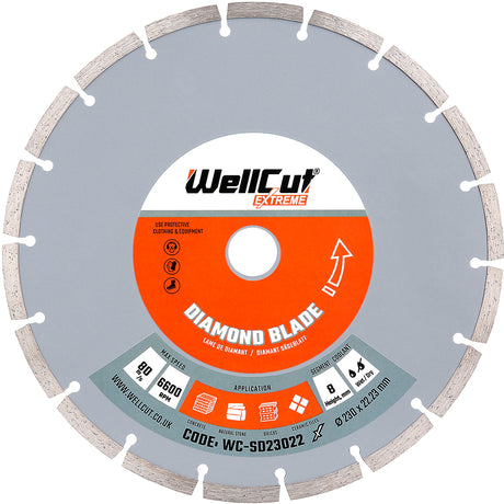 Diamond disc, 2pcs 230x22.23mm WellCut WC-SD23022